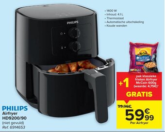 Carrefour Philips Airfryer HD9200/90 aanbieding