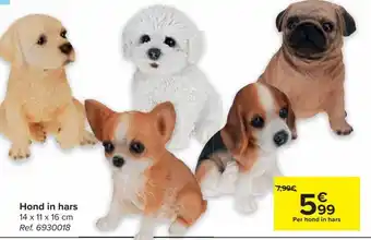 Carrefour Hond in hars 14x11x16cm aanbieding