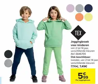 Carrefour TEX Joggingbroek voor kinderen aanbieding