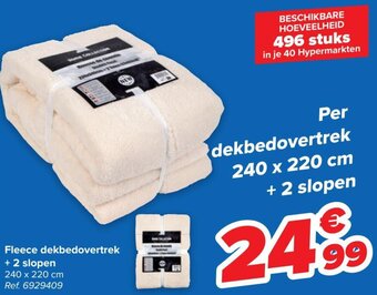 Carrefour Fleece dekbedovertrek + 2 slopen aanbieding