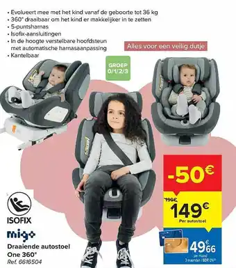Hyper Carrefour Draaiende autostoel one 360° aanbieding