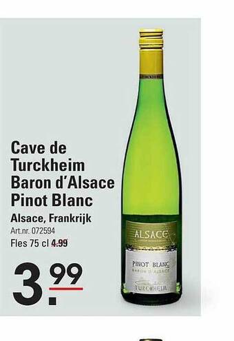 Cave de turckheim baron d'alsace pinot blanc