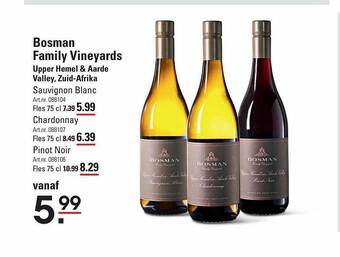 Sligro Bosman family vineyards aanbieding