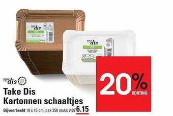 Sligro Take dis kartonnen schaaltjes aanbieding
