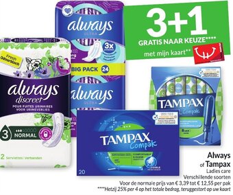 Intermarché Always of Tampax aanbieding