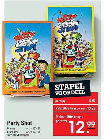 Sligro Party shot aanbieding