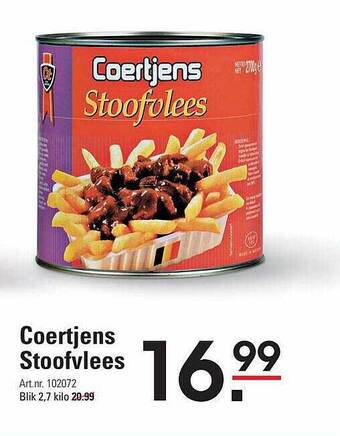 Sligro Coertjens stoofvlees aanbieding