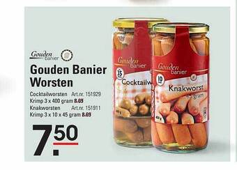 Sligro Gouden banier worsten aanbieding