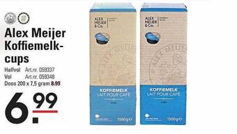 Sligro Alex meijer koffiemelkcups aanbieding