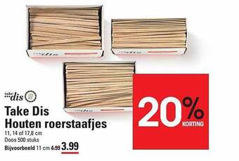 Sligro Take dis houten roerstaafjes aanbieding