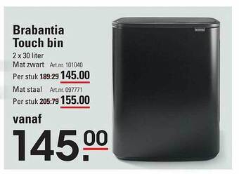 Sligro Brabantia touch bin aanbieding