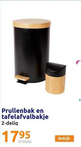 Action Prullenbak en tafelafvalbakje aanbieding
