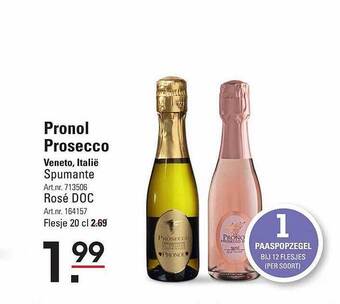 Sligro Pronol prosecco aanbieding