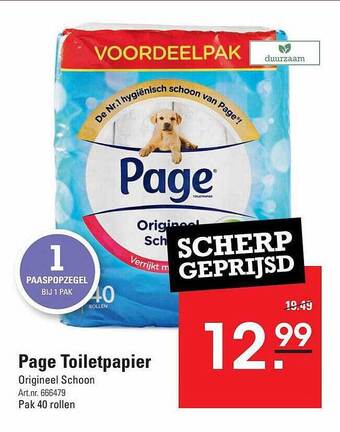 Sligro Page toiletpapier aanbieding