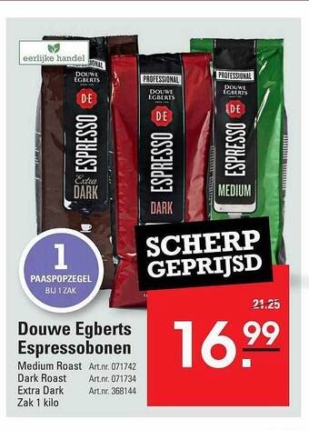 Sligro Douwe egberts espressobonen aanbieding