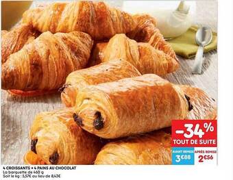 4 croissants + 4 pains au chocolat