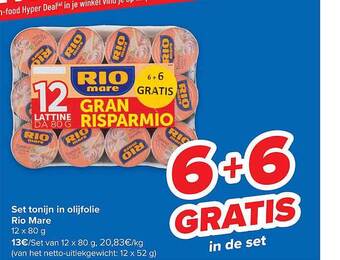 Carrefour Market Set tonijn in olijfolie rio mare aanbieding