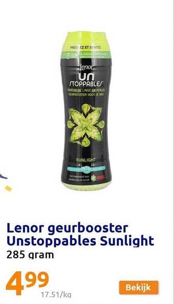 Action Lenor geurbooster unstoppables sunlight aanbieding