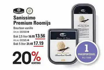 Sligro Sanissimo premium roomijs aanbieding