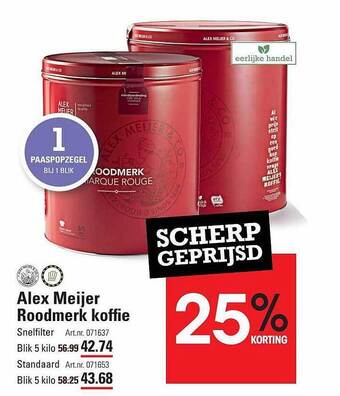 Sligro Alex meijer roodmerk koffie aanbieding