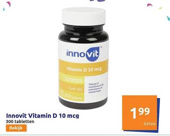 Action Innovit vitamin d 10 mcg aanbieding