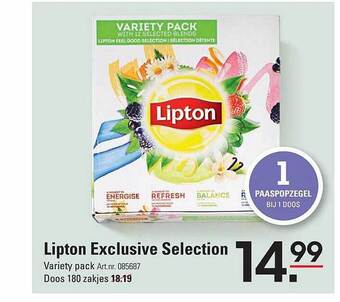 Sligro Lipton exclusive selection aanbieding