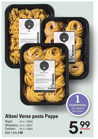 Sligro Altoni verse pasta peppe aanbieding