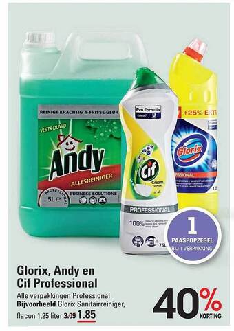 Sligro Glorix, andy en cif professional aanbieding