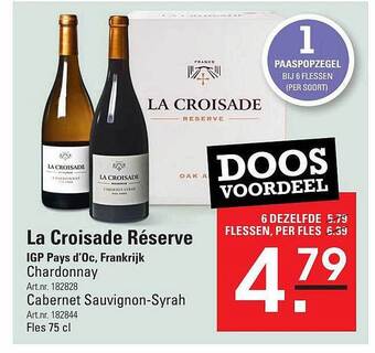 Sligro La croisade réserve aanbieding