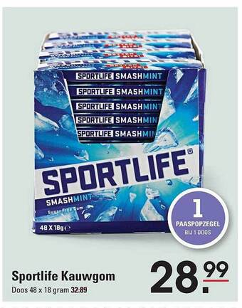 Sligro Sportlife kauwgom aanbieding