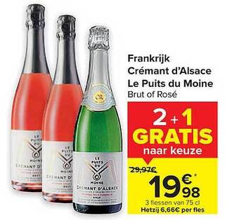 Carrefour Market Crémant d'alsace le puits du moine aanbieding