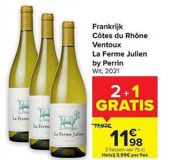Carrefour Market Côtes du rhône ventoux la ferme julien by perrin aanbieding