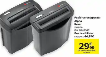 Papierversnipperaar alpha rexel