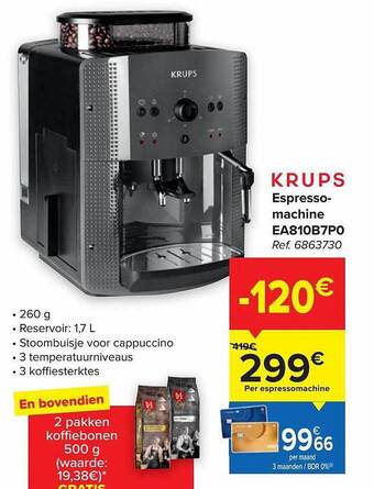Carrefour Krups espressomachine aanbieding