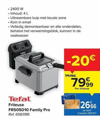 Carrefour Tefal friteuse aanbieding