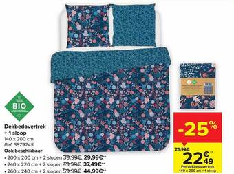 Carrefour Dekbedovertrek + 1 sloop aanbieding
