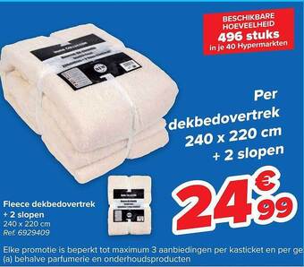 Carrefour Fleece dekbedovertrek + 2 slopen aanbieding