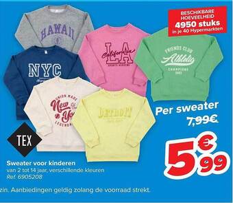 Carrefour Sweater voor kinderen aanbieding