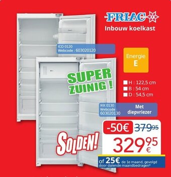 Eldi Friac inbouw koelkast IKK 0130 webcode: 603020130 aanbieding