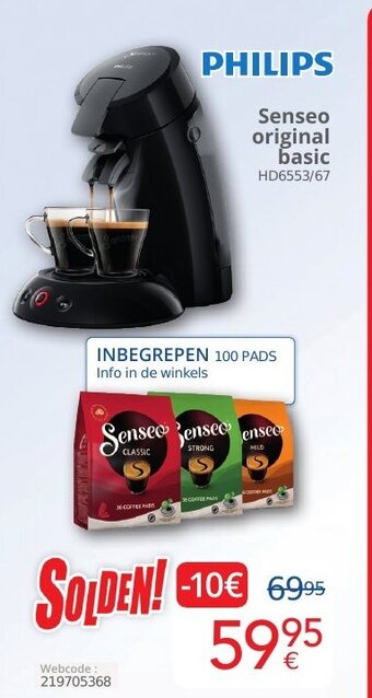 Philips senseo original basic HD6553/67 webcode: 219705368