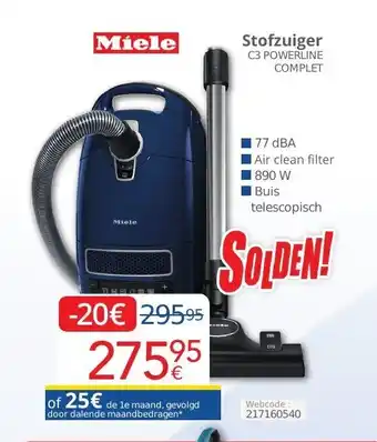 Eldi Miele stofzuiger c3 powerline complet webcode: 217160540 aanbieding