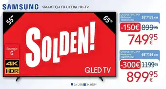 Eldi Samsung smart Q-LED ultra HD-tv 65"/165cm QE65Q67BAUXNN webcode: 366856586 aanbieding