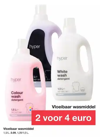 Zeeman Hyper Vloeibaar Wasmiddel 2 voor aanbieding