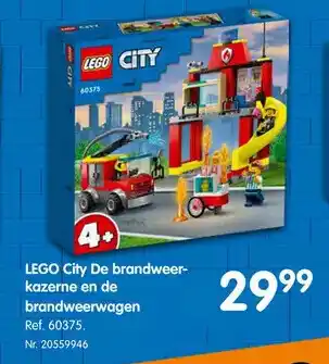 Fun Lego city de brandweerkazerne en de brandweerwagen aanbieding