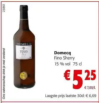 Colruyt Domecq fino sherry aanbieding