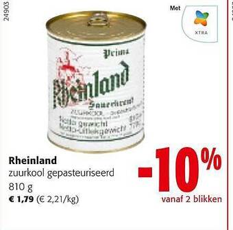 Colruyt Rheinland zuurkool gepasteuriseerd aanbieding