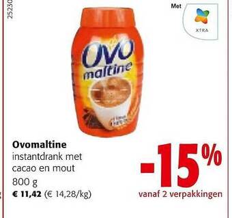 Colruyt Ovomaltine instantdrank met cacao en mout aanbieding