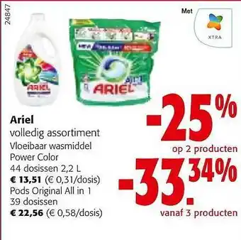 Colruyt Ariel vloeibaar wasmiddel aanbieding