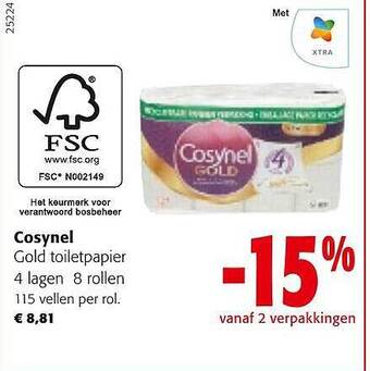 Colruyt Cosynel toiletpapier aanbieding