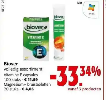 Colruyt Biover vitamine e capsules, magnesium + bruistabletten aanbieding